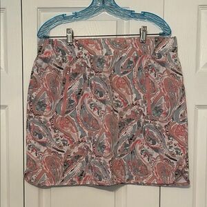 Talbots Paisley Print Women's Skort - Pink and Gray 1X